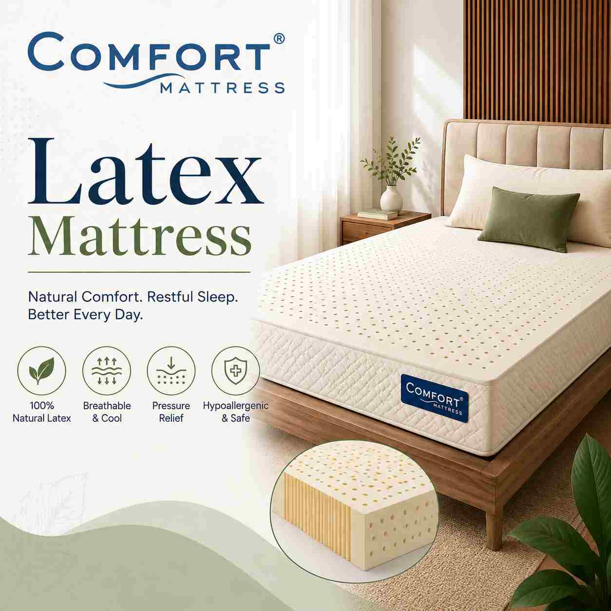 Buy natural latex mattress | Comfort mattress