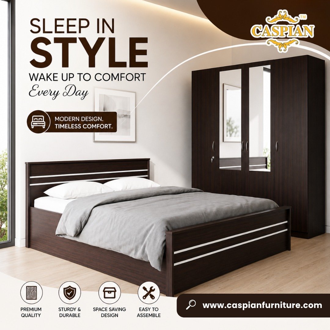 Buy Wooden Bed Online Mumbai at low price / Caspian furniture